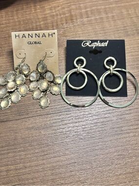 Cha Cha Light Rainfall Earrings and Graduated Circular Hoop Earrings Gold-tone